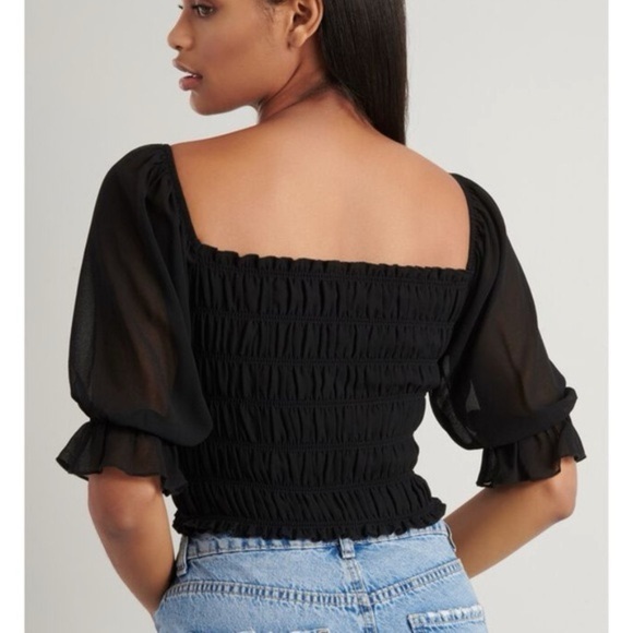 Garage Chiffon Puff Sleeved Blouse - Picture 1 of 11